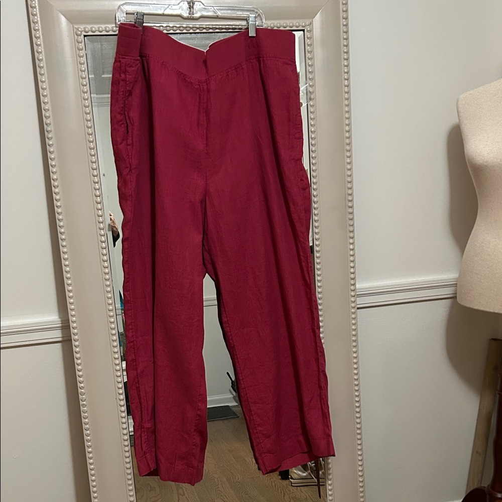 NWOT Soft Surroundings Women's Raspberry Wide Leg Pants Sz 3X